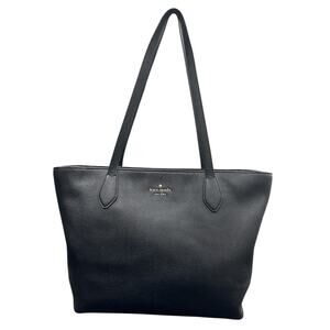 Kate Spade Large Leila Pebbled Leather Tote in Black
